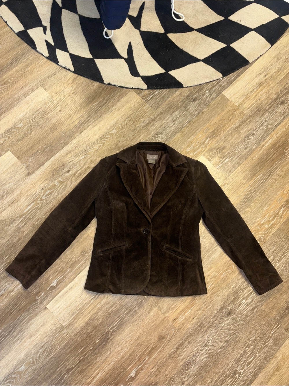 Kenar Dark Brown Women's Suede Blazer Western country fall Sz medium shaping Y2K